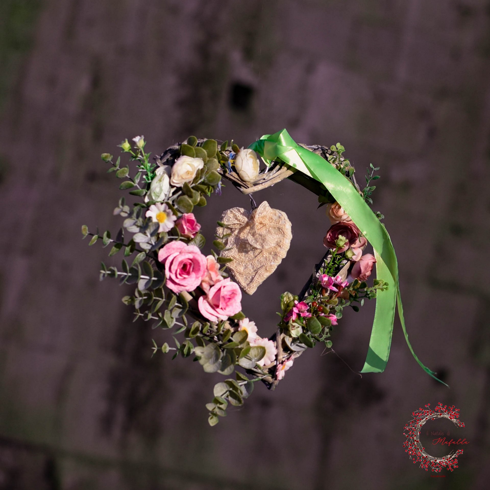 Ghirlanda cuore campo fiorito